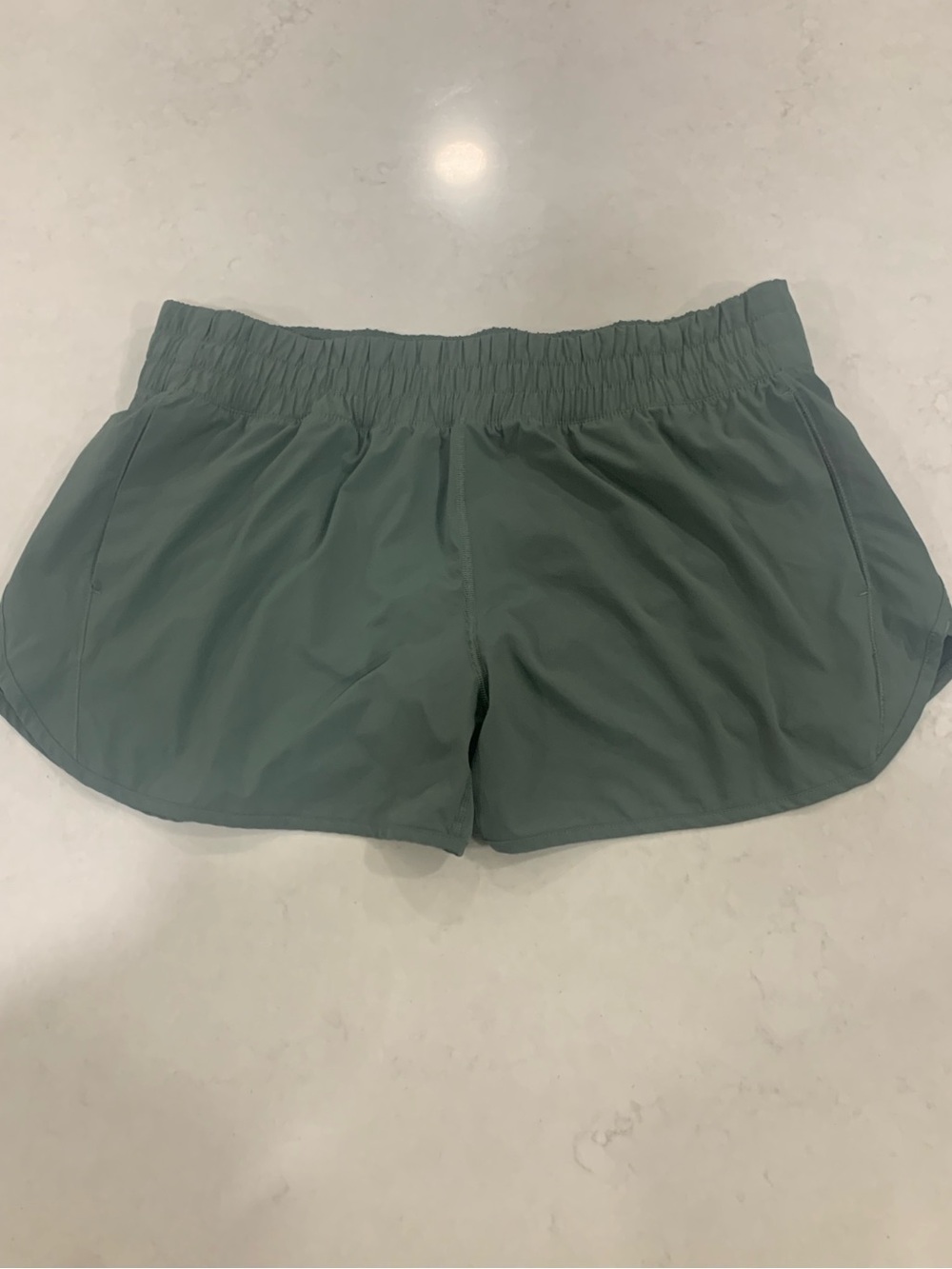 Women's Athletic Elastic-Waist Shorts in Sage